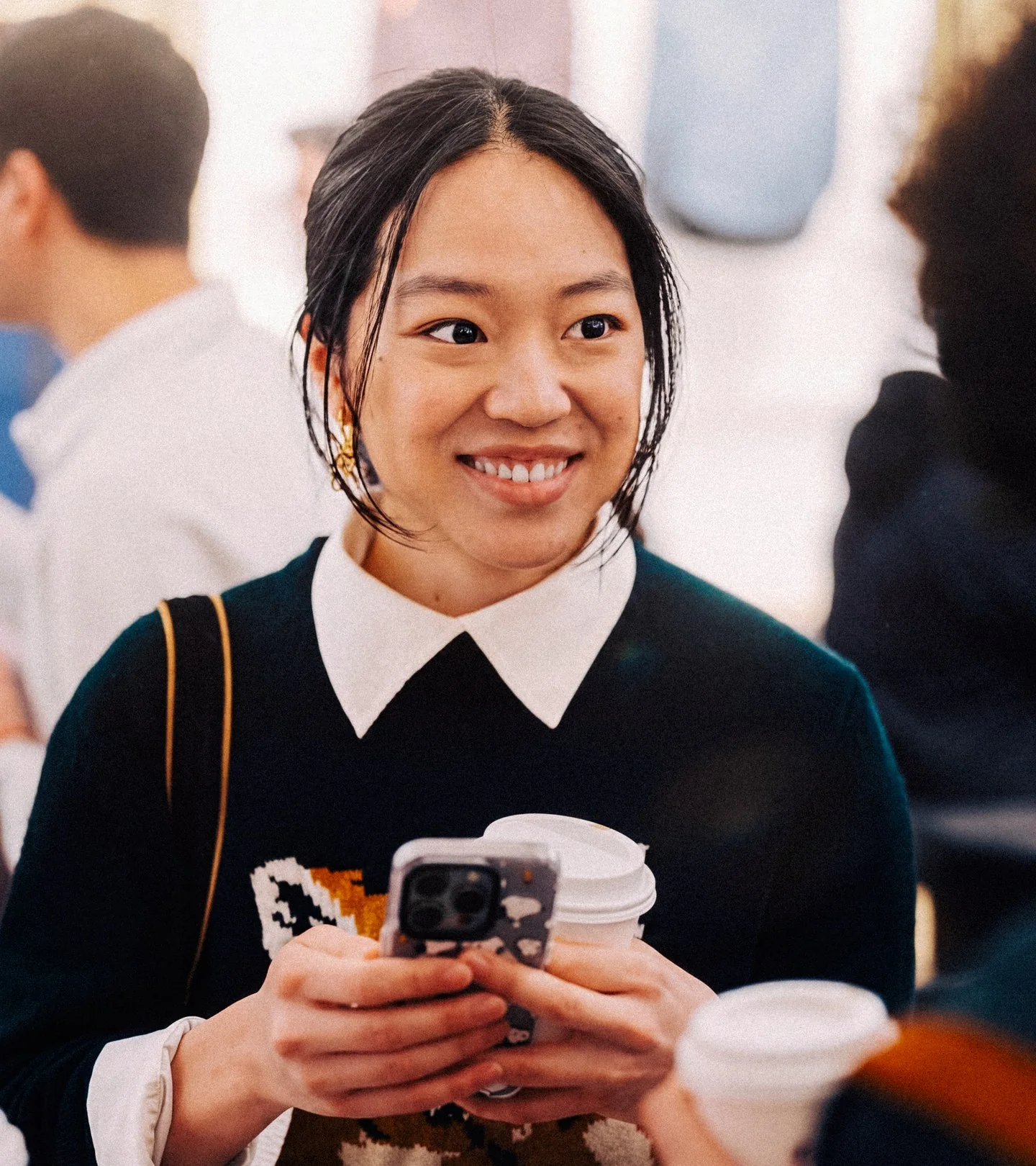 A guest portrait with the event around her